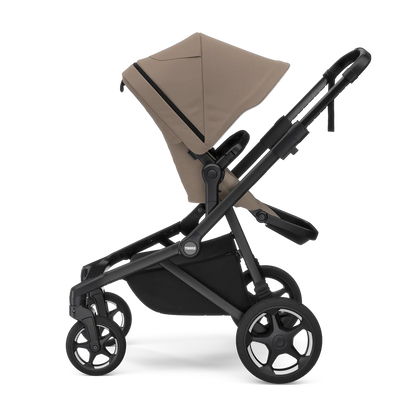 Tinted taupe on black