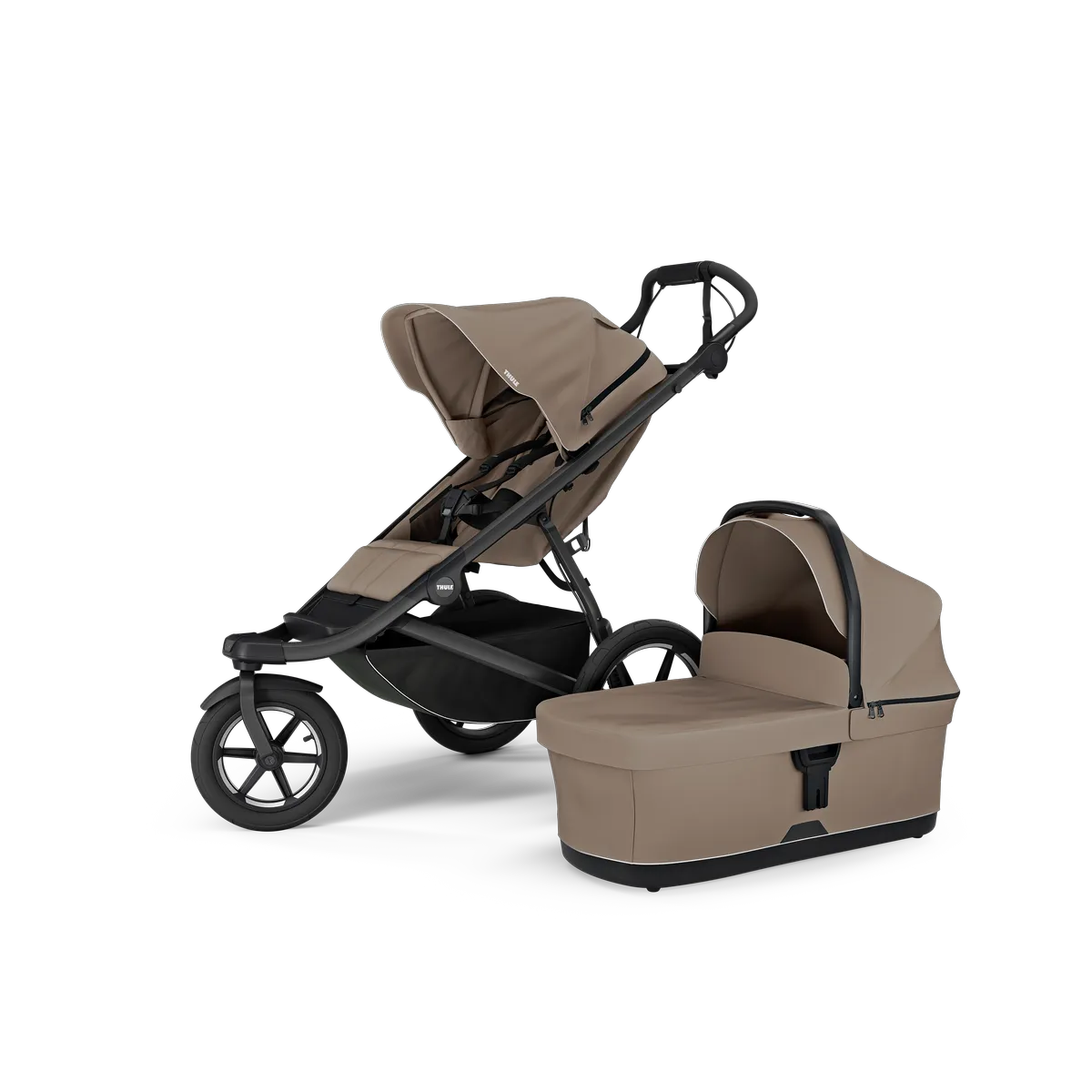 Tinted taupe on black